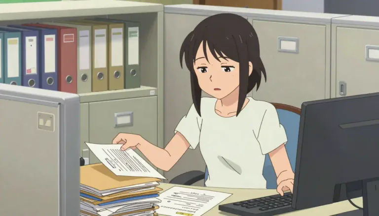 Visual representation of "clerical" - related to work in an office, especially routine document work