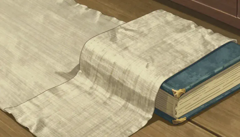 Visual representation of "buckram" - A kind of stiff cloth used to make book bindings and clothes