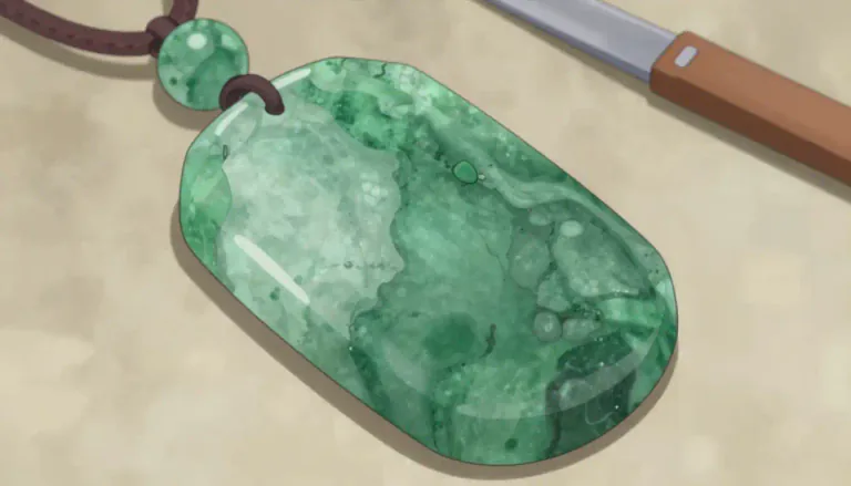 Visual representation of "jade" - A hard, typically green stone used for ornaments and implements and consists of the minerals jadeite or nephrite.