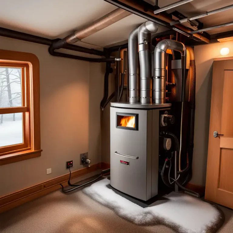 Visual representation of "furnace" - A piece of equipment for heating a building