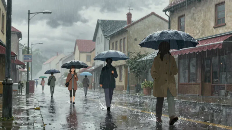 Visual representation of "rainy" - Having a lot of rain