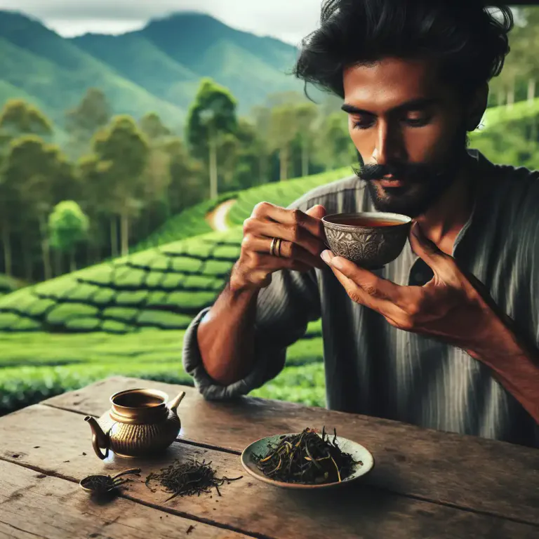 Visual representation of "taster" - A person employed to test the quality of tea by tasting it.