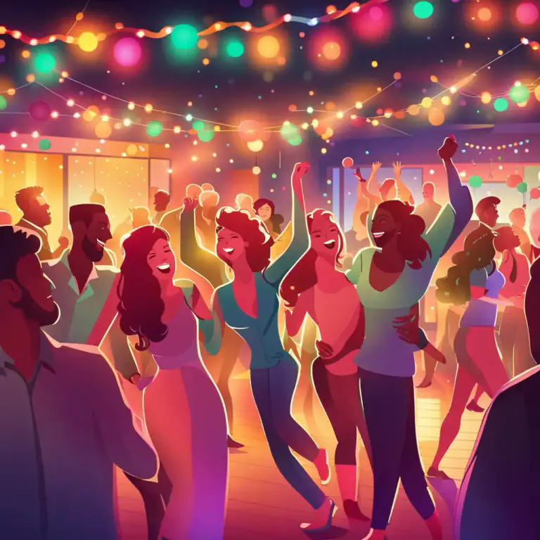 Visual representation of "in full swing" - At a very active stage