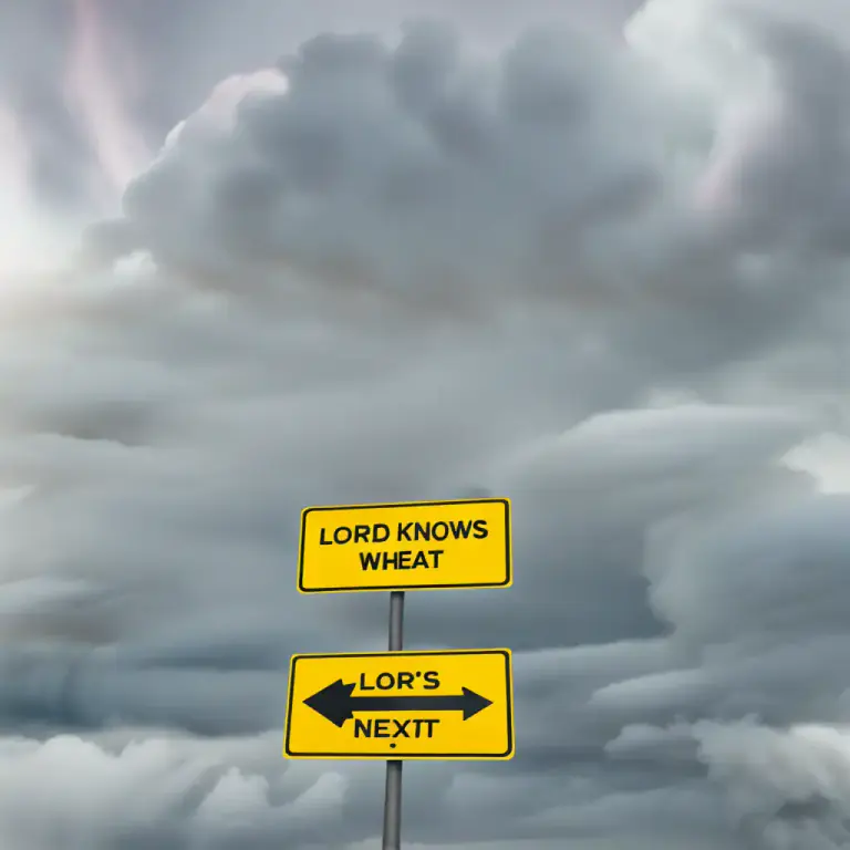 Visual representation of "Lord knows…" - Used to indicate that the outcome or result is not known or cannot be predicted