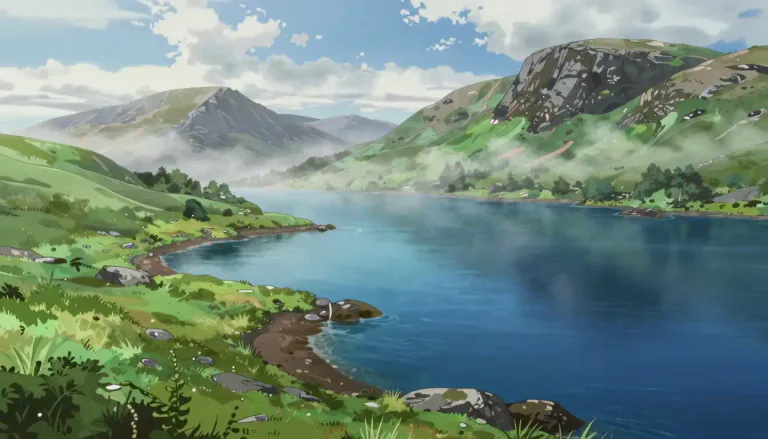 Visual representation of "loch" - A lake or an inlet of the sea in Scotland.
