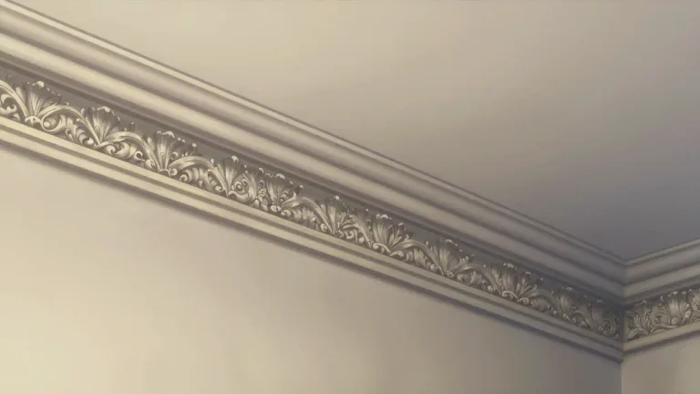 Visual representation of "cornice" - A decorative border at the top part of a wall in a building