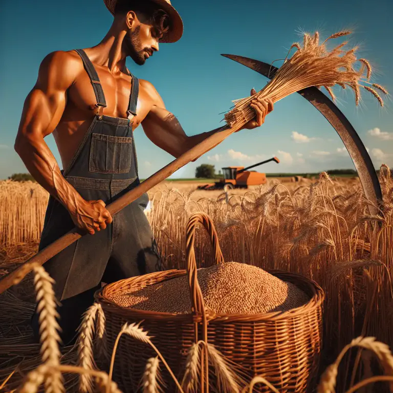Visual representation of "reap a/the harvest" - To benefit or suffer from the results of an action you previously took.
