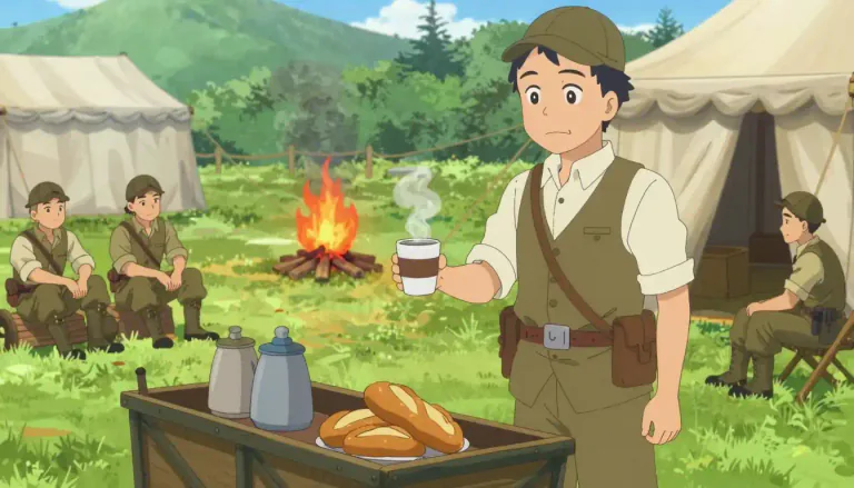 Visual representation of "sutler" - A sutler is a person who sells food and drink to soldiers in a military camp.