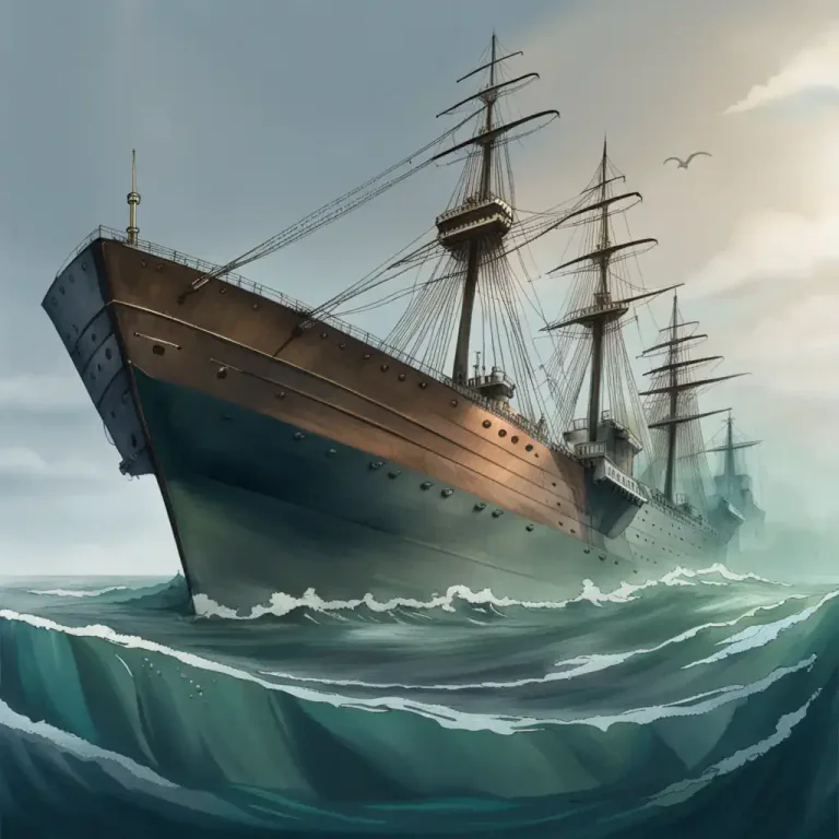 Visual representation of "draft" - The depth of a ship's keel below the water line, especially when loaded