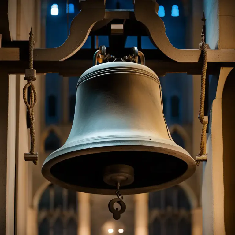Visual representation of "knell" - To make a sound, especially a bell ringing slowly.