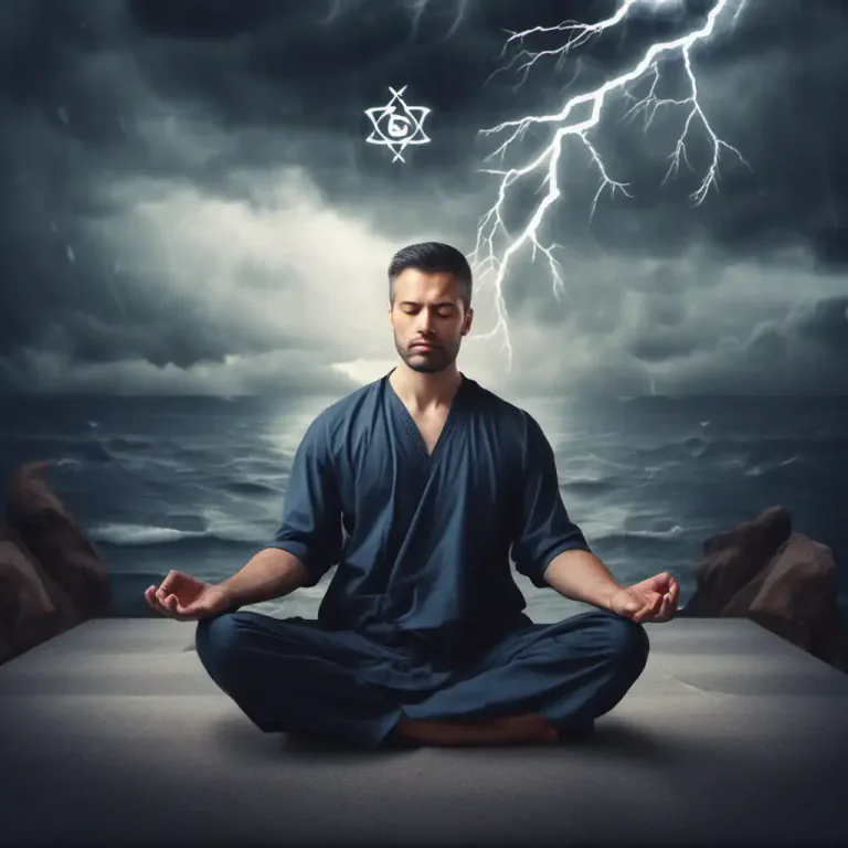 Visual representation of "philosophy" - Calmness and wisdom shown when dealing with problems or difficult decisions.