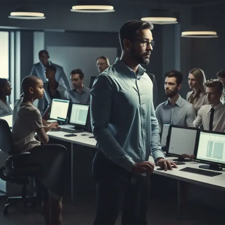 Visual representation of "supervise" - to be in charge of someone or something