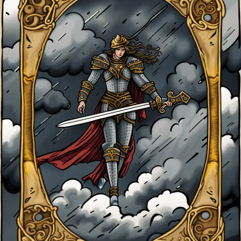 Visual representation of "sword" - In the card game tarot, one of the four suits, often representing conflicts or struggles.