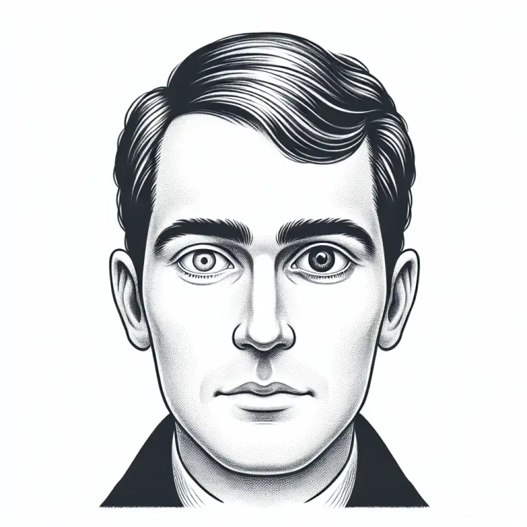 Visual representation of "cockeyed" - Having one eye turned in a different direction