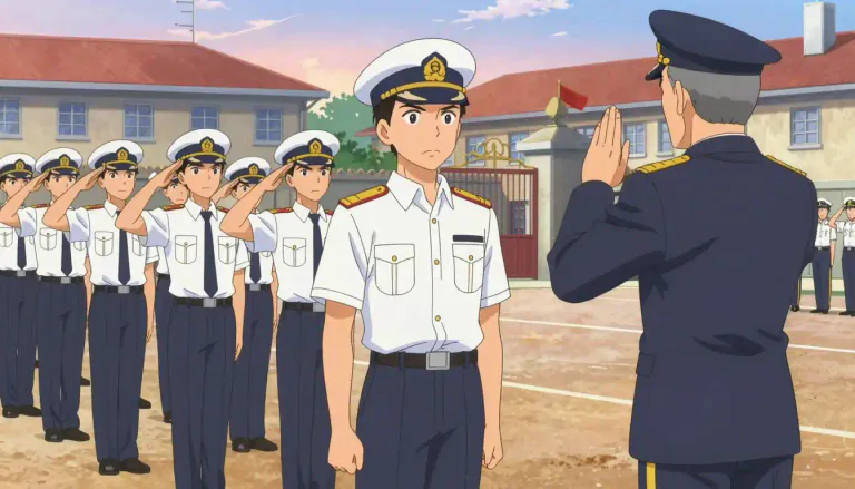 Visual representation of "plebe" - A student in the first year at a military or naval academy