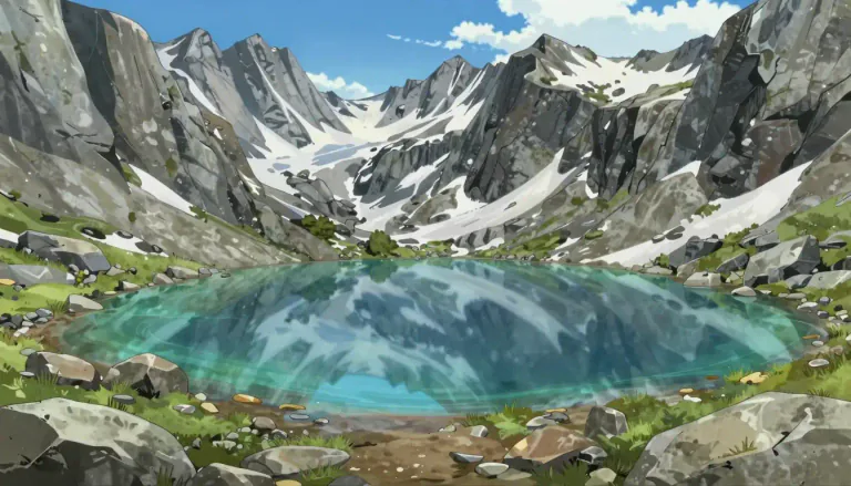 Visual representation of "tarn" - A small mountain lake, especially one formed by glaciers