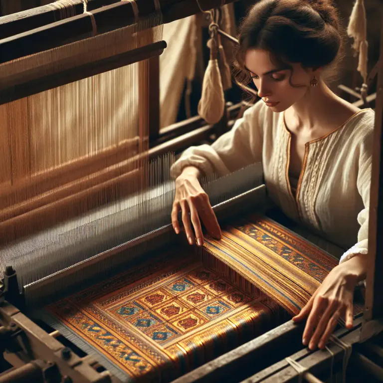 Visual representation of "brocade" - The technique of weaving a pattern directly into fabric.