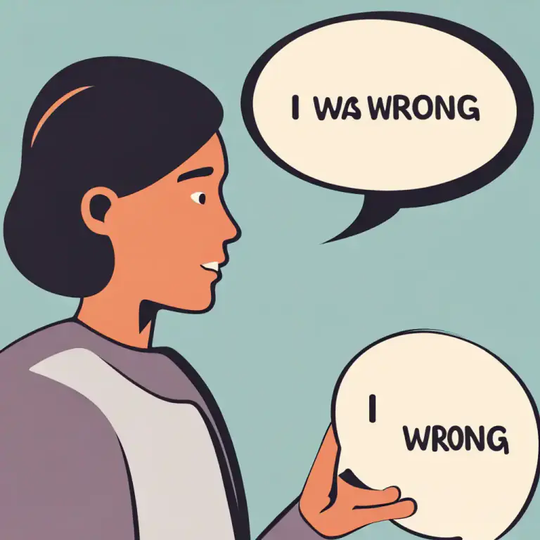 Visual representation of "take back" - To admit that something you said or did was wrong
