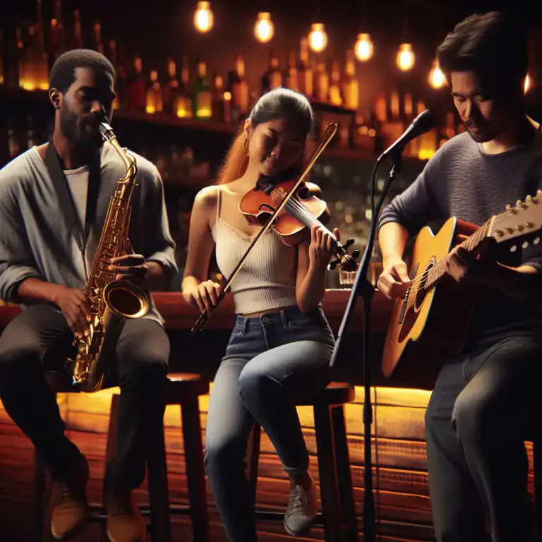 Visual representation of "trio" - A group of three musicians who play together, especially for a piece of music that is written for three instruments