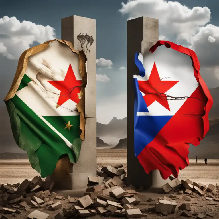 Visual representation of "internecine" - Fierce and destructive to both sides in a conflict.