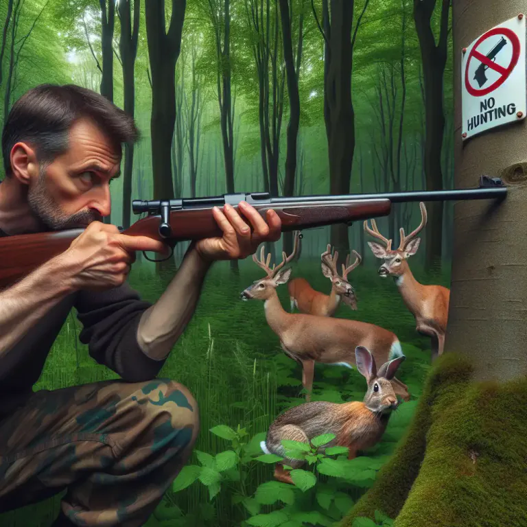 Visual representation of "poach" - To illegally hunt or catch animals