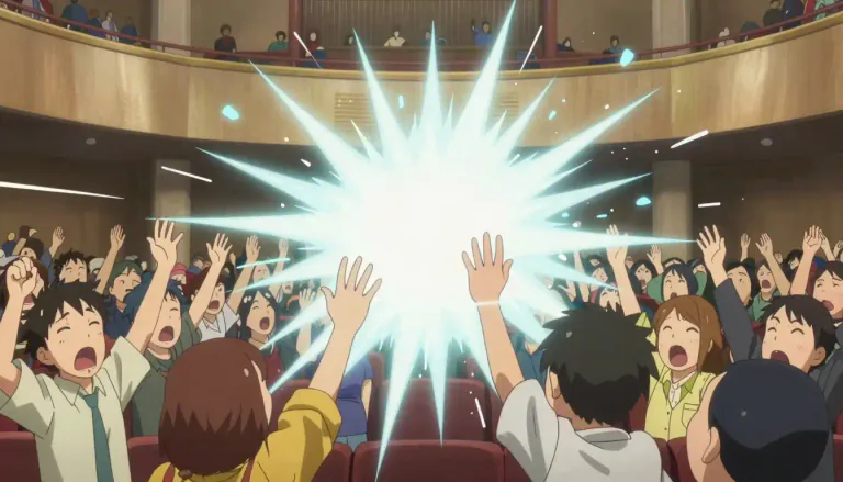 Visual representation of "volley" - A bunch of things happening all at once, especially objects thrown or shot.
