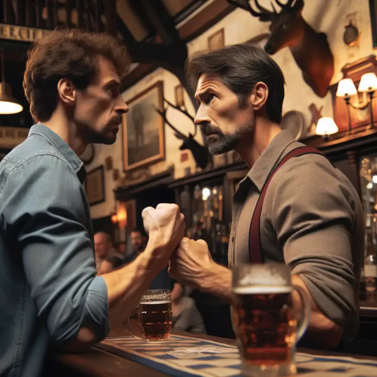 Visual representation of "bellicose" - Having or showing a strong desire to argue or fight.