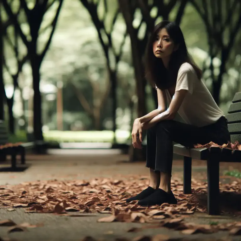 Visual representation of "lonesome" - A feeling of sadness because one has no friends or company