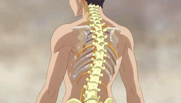 Visual representation of "spinal" - Related to the spine or backbone of a human or animal.