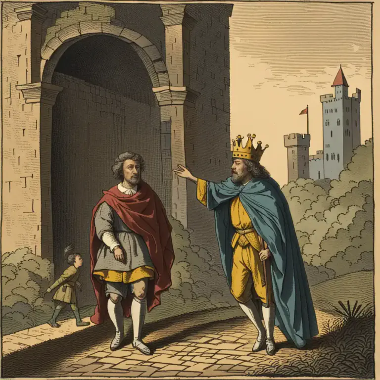 Visual representation of "exile" - To force someone to leave their country or home, usually by law.