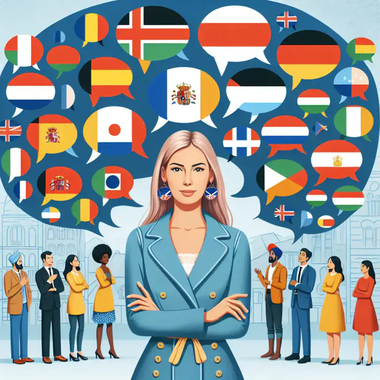 Visual representation of "multilingual" - A person who can speak, write, or understand many different languages.