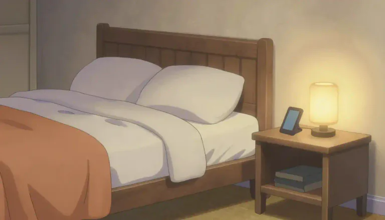Visual representation of "bedside" - The space or area next to a bed