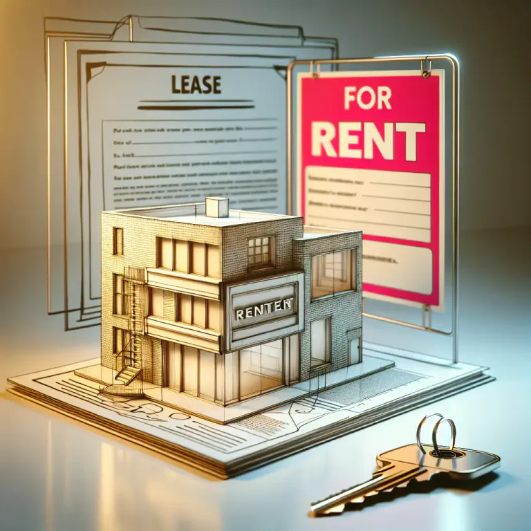Visual representation of "let" - Rental of property, especially as formalized by a lease agreement.