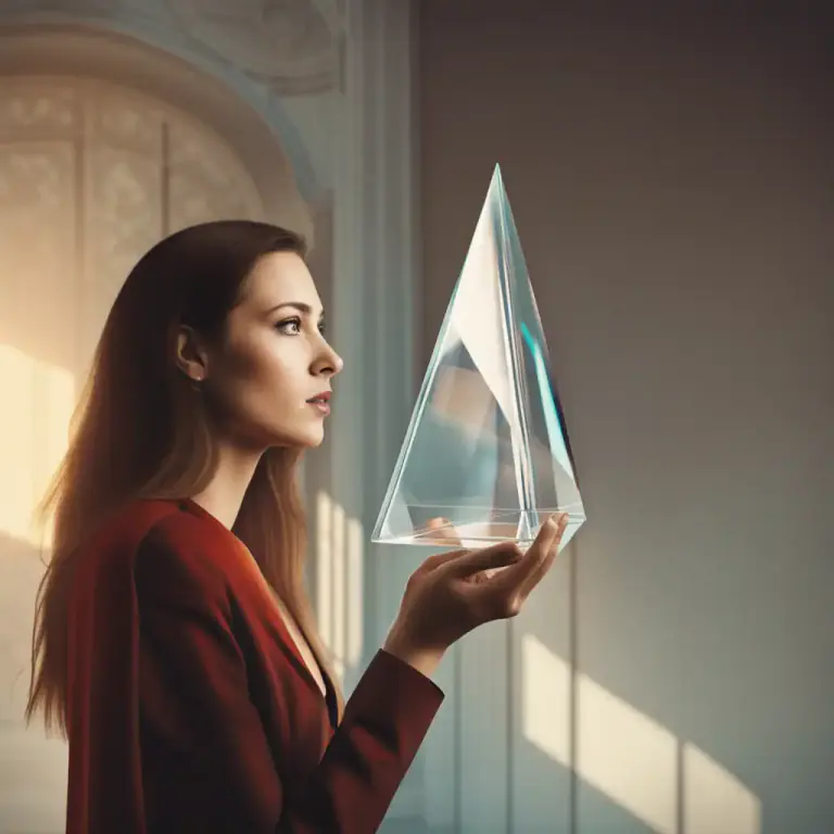 Visual representation of "prism" - A perspective or aspect under which a concept or person is considered.