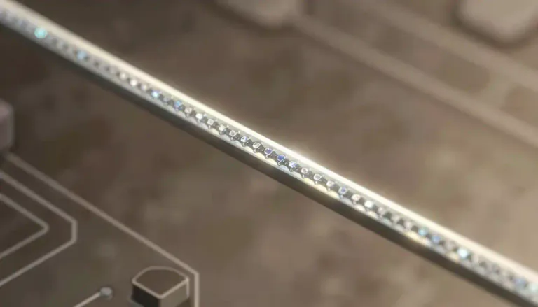 Visual representation of "nanowire" - A nanoscale wire that is typically one nanometer in diameter and used in various applications such as electronics and materials science.