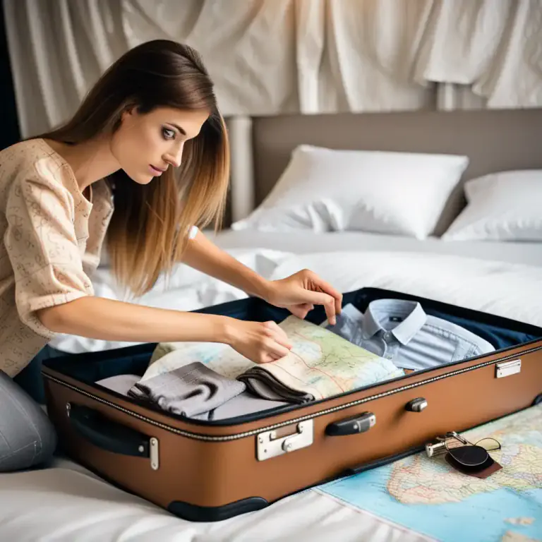 Visual representation of "pack your bags" - To put your clothes and other things into a suitcase or bag because you are going somewhere