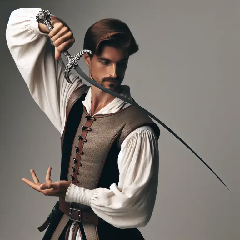 Visual representation of "palmetto" - A type of sword or a knife with a narrow, tapering blade, like a palmetto leaf, used primarily for cutting.