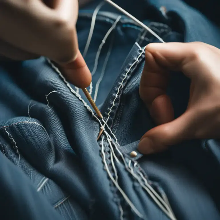 Visual representation of "stitch up" - To sew or mend something