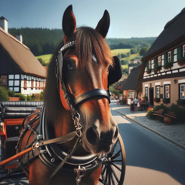 Visual representation of "blinder" - A blind for a horse, to prevent it from seeing to the rear or side
