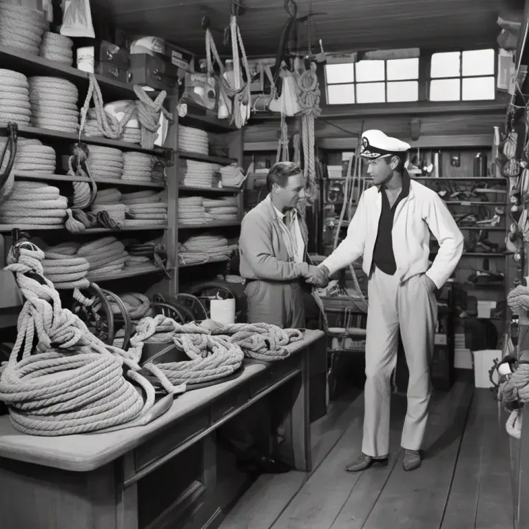 Visual representation of "chandler" - A dealer or trader in supplies and equipment for ships and boats.