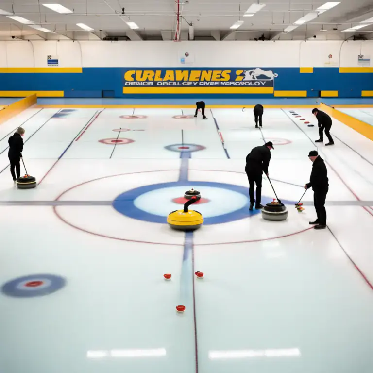 Visual representation of "rink" - An area where people can play curling.