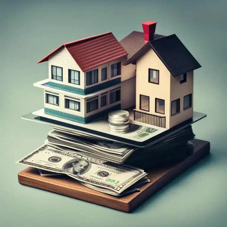 Visual representation of "equity" - the value of a property after subtracting what is owed on it