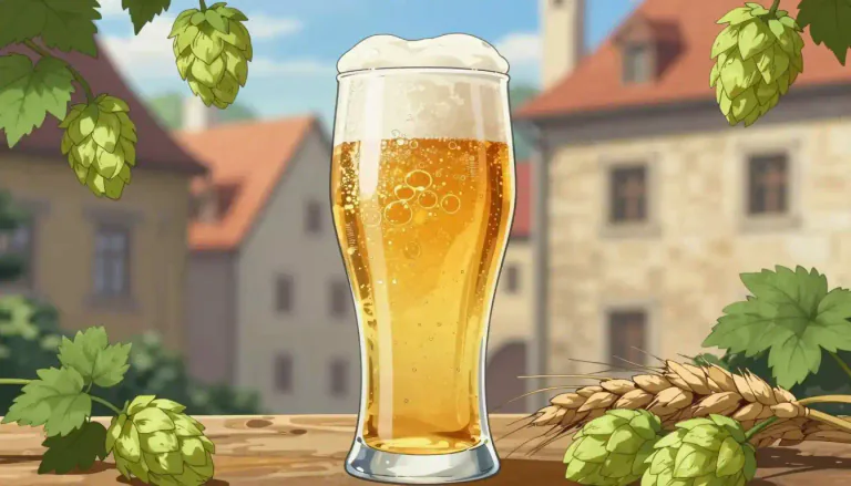 Visual representation of "pilsner" - A light-colored beer that is often slightly hoppy, originating from the Czech Republic.