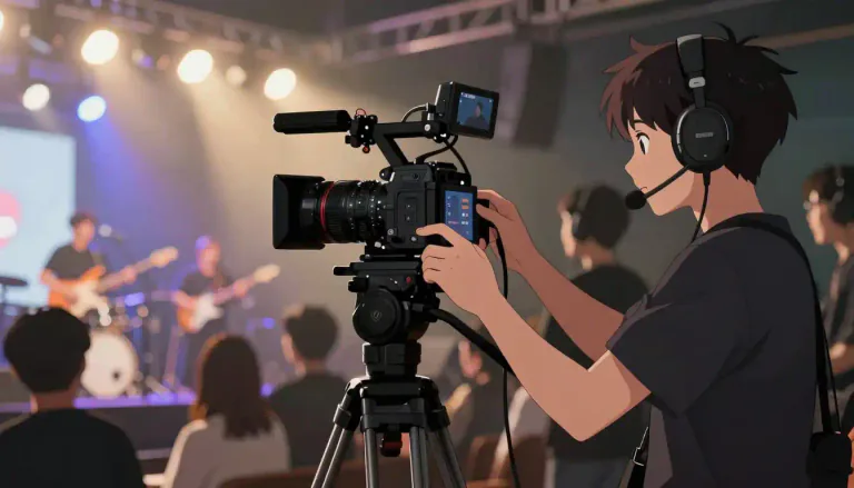 Visual representation of "videography" - The process of creating video recordings for various events.