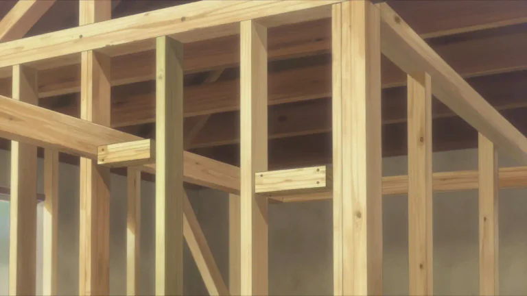 Visual representation of "nog" - A small wooden block used in building construction to help support other structures.