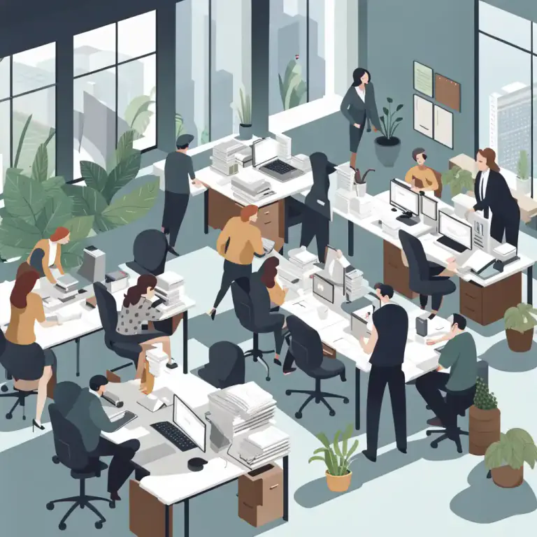 Visual representation of "hive" - A group of people working together on a job.