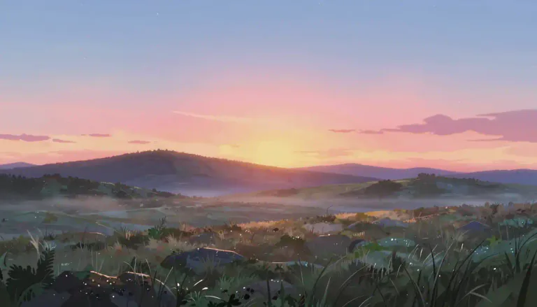 Visual representation of "dawn" - The time of morning when light first appears
