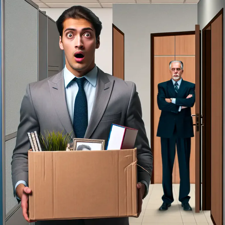 Visual representation of "sack" - The act of sacking someone from their job