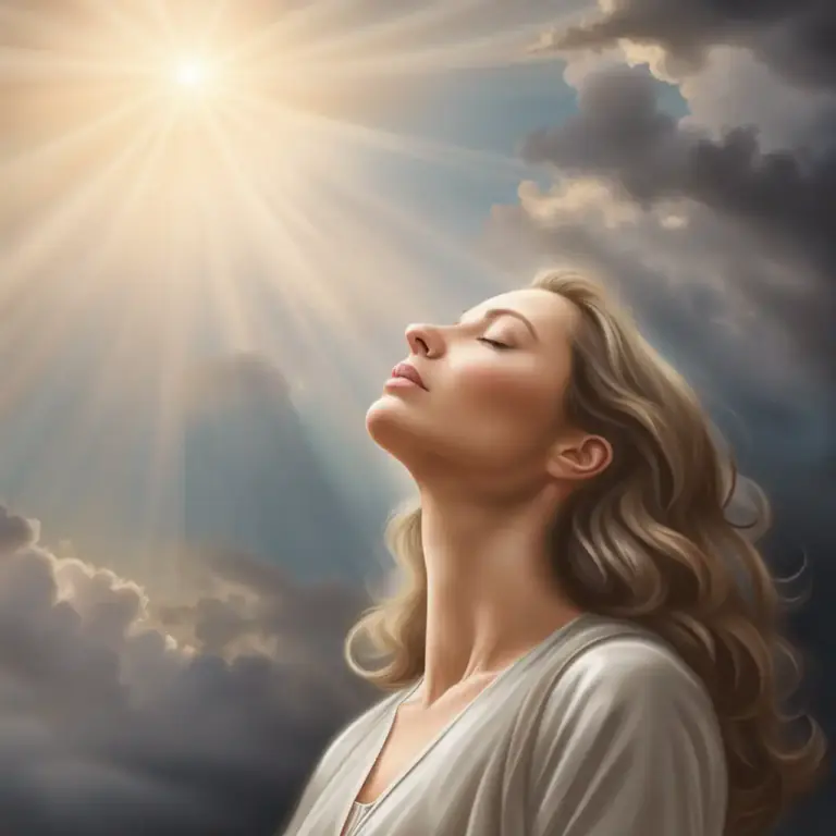 Visual representation of "heavenward" - Leading or going towards heaven