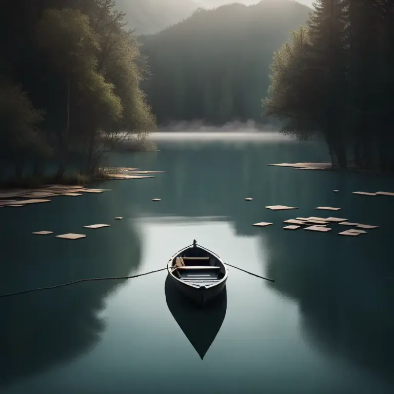 Visual representation of "sink in" - When something physically goes below the surface, like a rock in water.